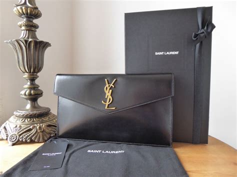 ysl black small uptown pouch|ysl uptown clutch sale.